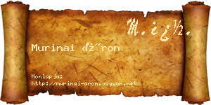Murinai Áron névjegykártya